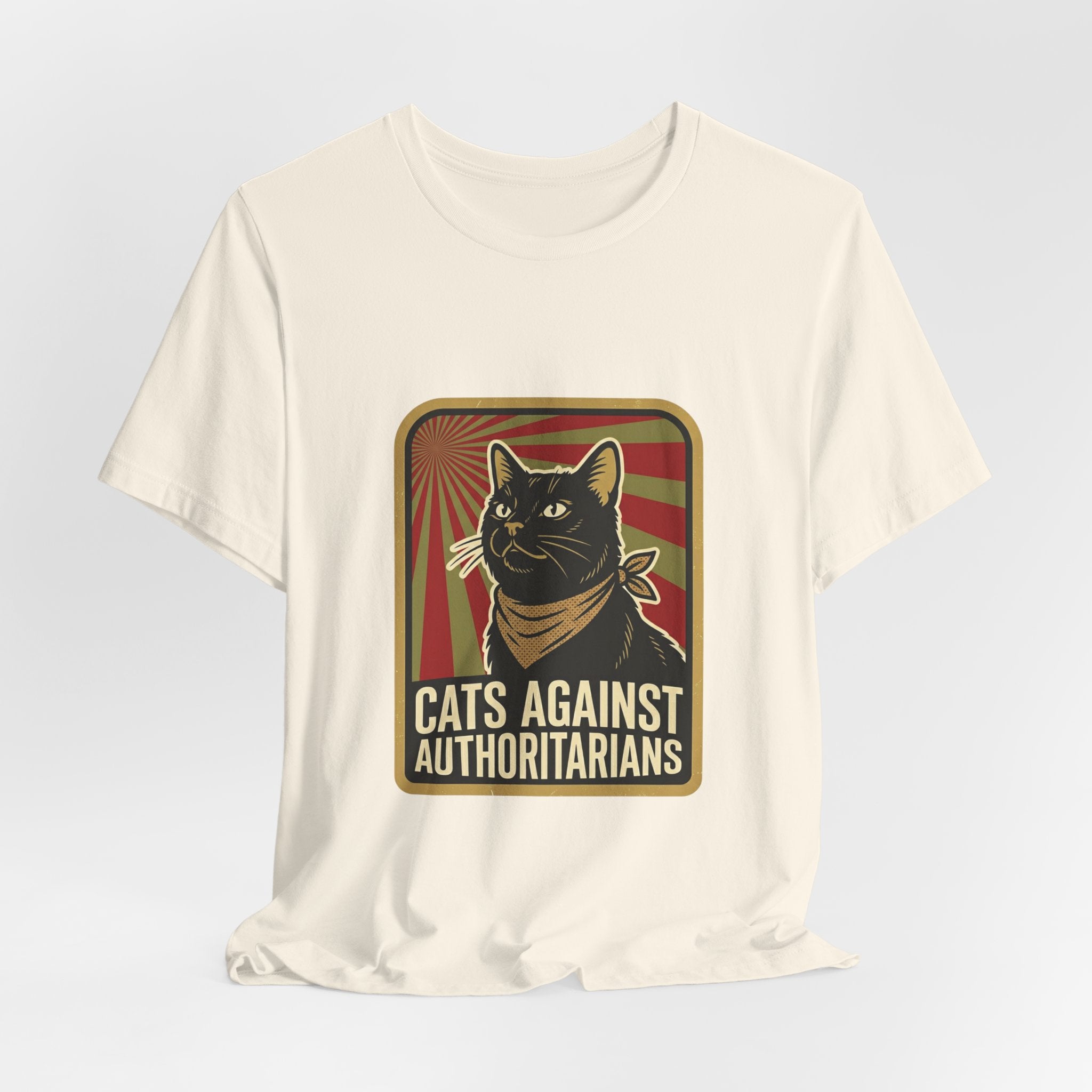 Cats Against Authoritarians T‑Shirt | Progressive Political Statement, Retro Protest Art