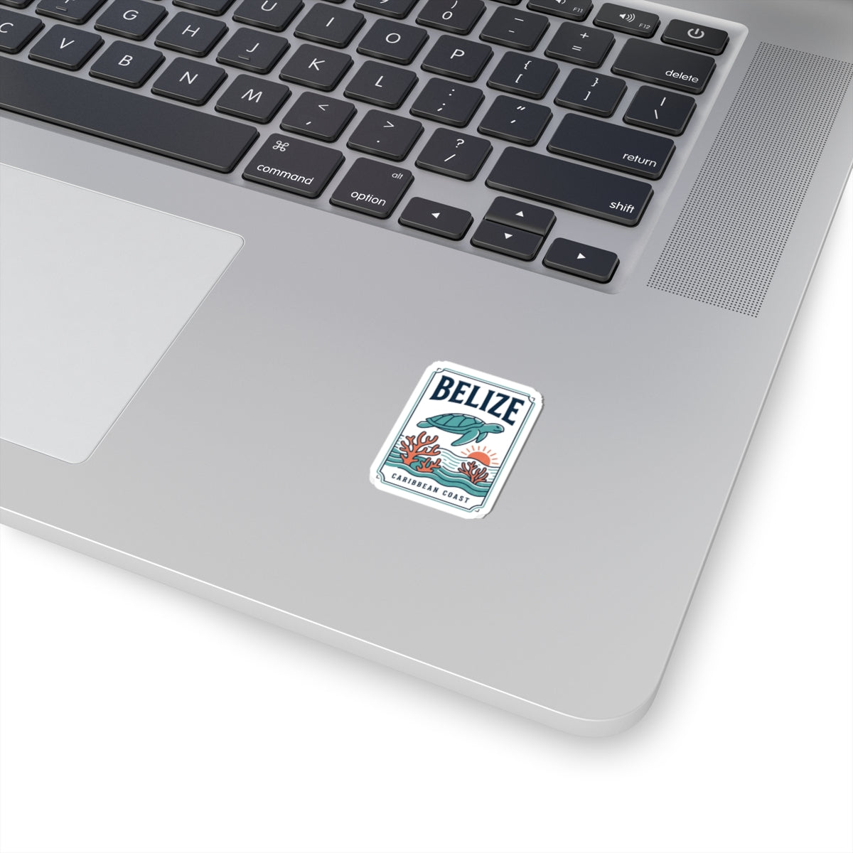 Belize Caribbean Coast Sticker | Turtle, Coral, Sunset Islands