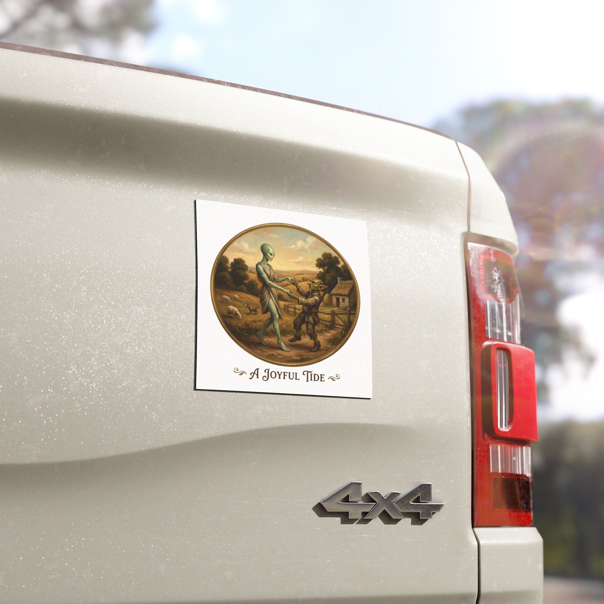 Alien and goblin Car Magnet