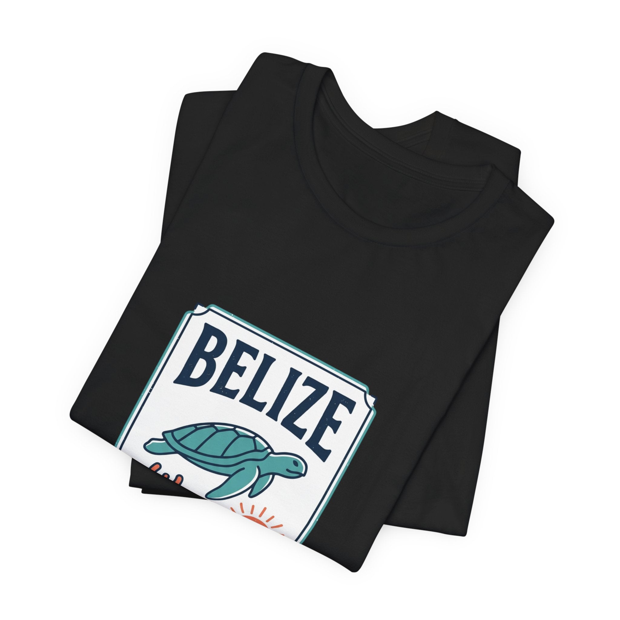 Belize Caribbean Coast T-Shirt | Turtle Coral Vintage Travel Poster