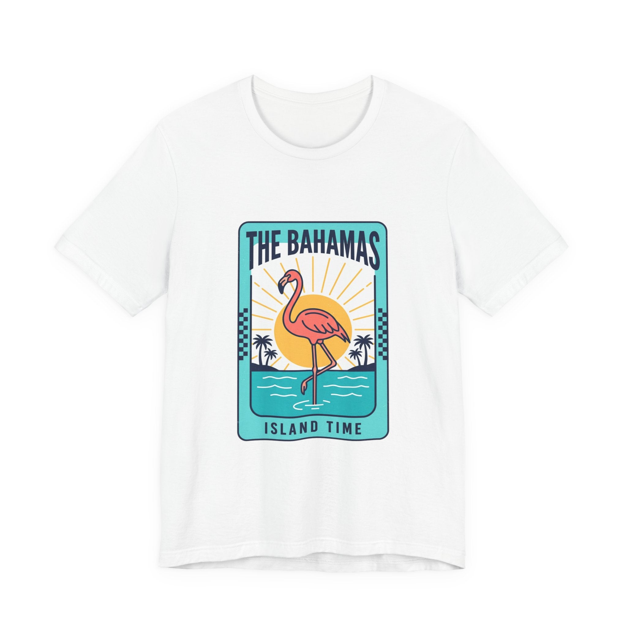Bahamas Flamingo Island Time Tee | Caribbean Heritage, Retro Souvenir
