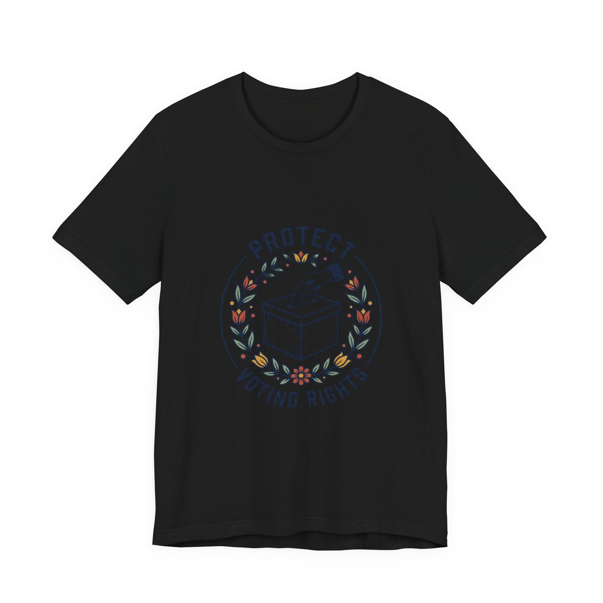 Protect Voting Rights T‑Shirt | Progressive Political Statement, Retro Floral Vote Design