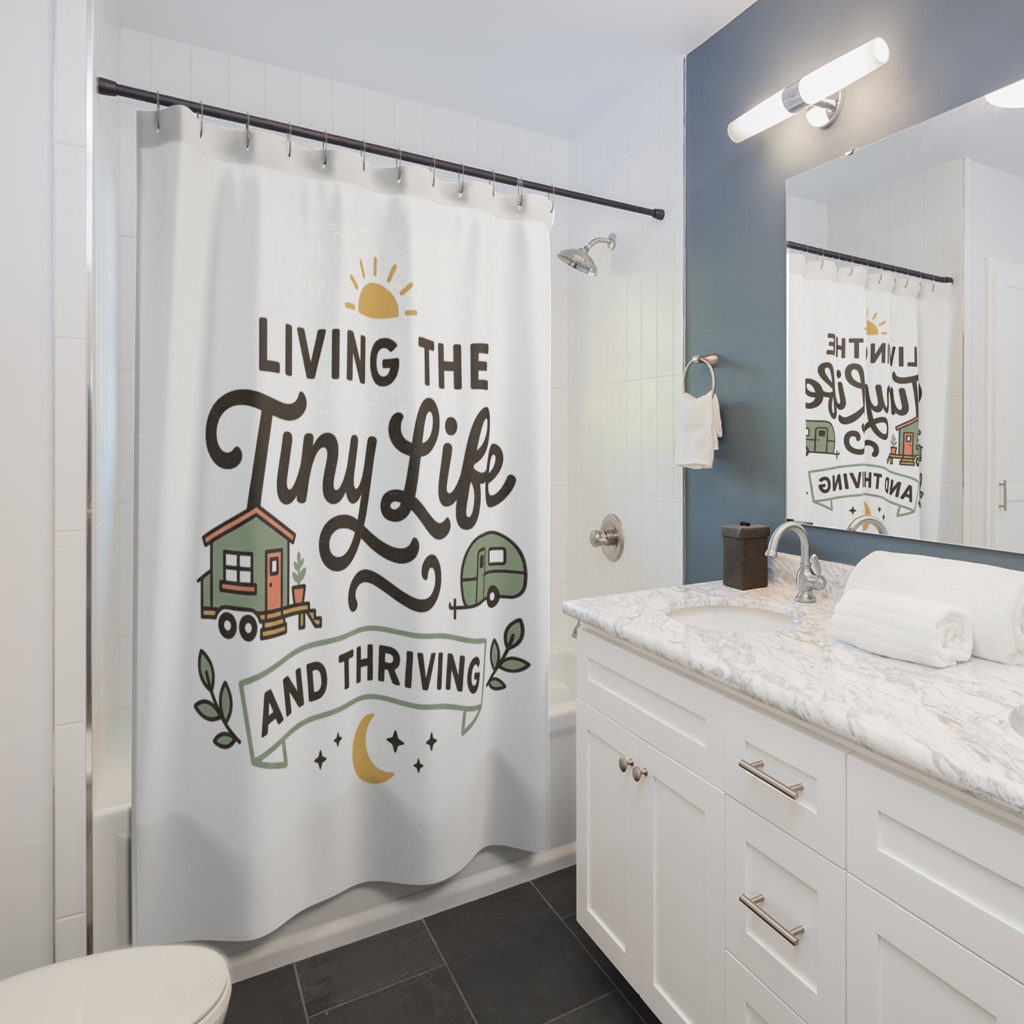 LIVING THE TINY LIFE Shower Curtain
