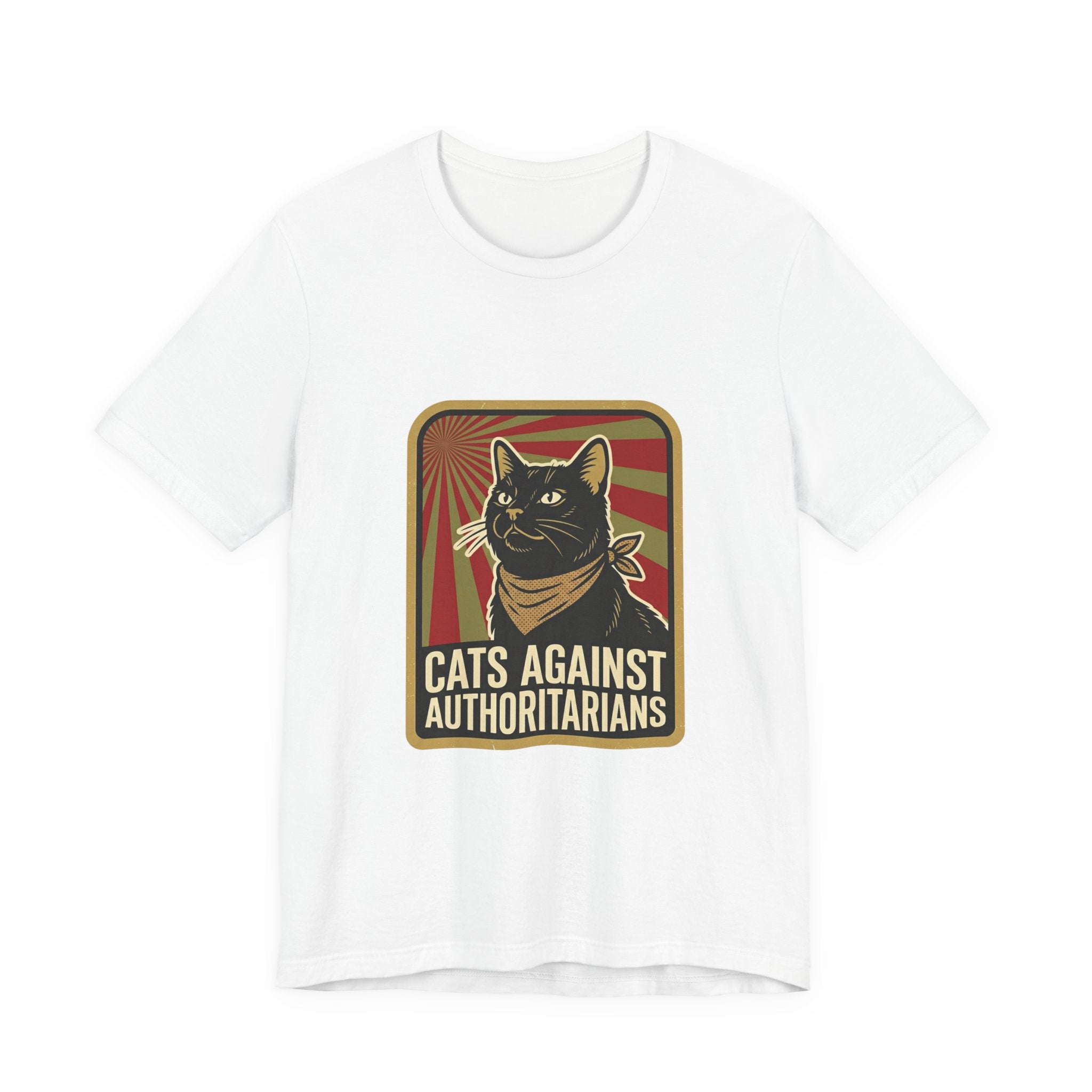 Cats Against Authoritarians T‑Shirt | Progressive Political Statement, Retro Protest Art