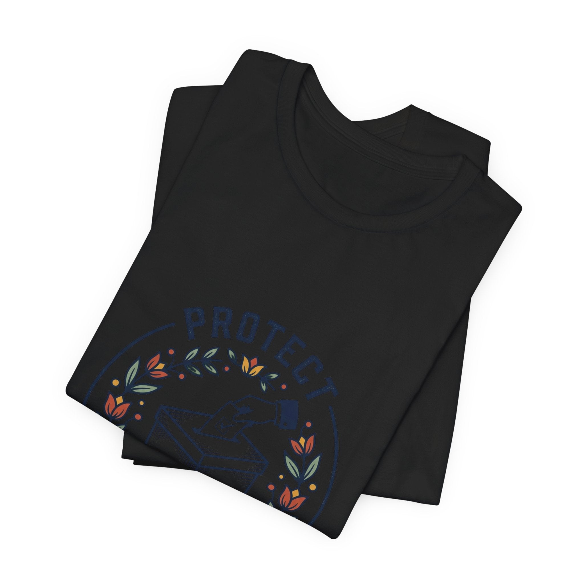 Protect Voting Rights T‑Shirt | Progressive Political Statement, Retro Floral Vote Design