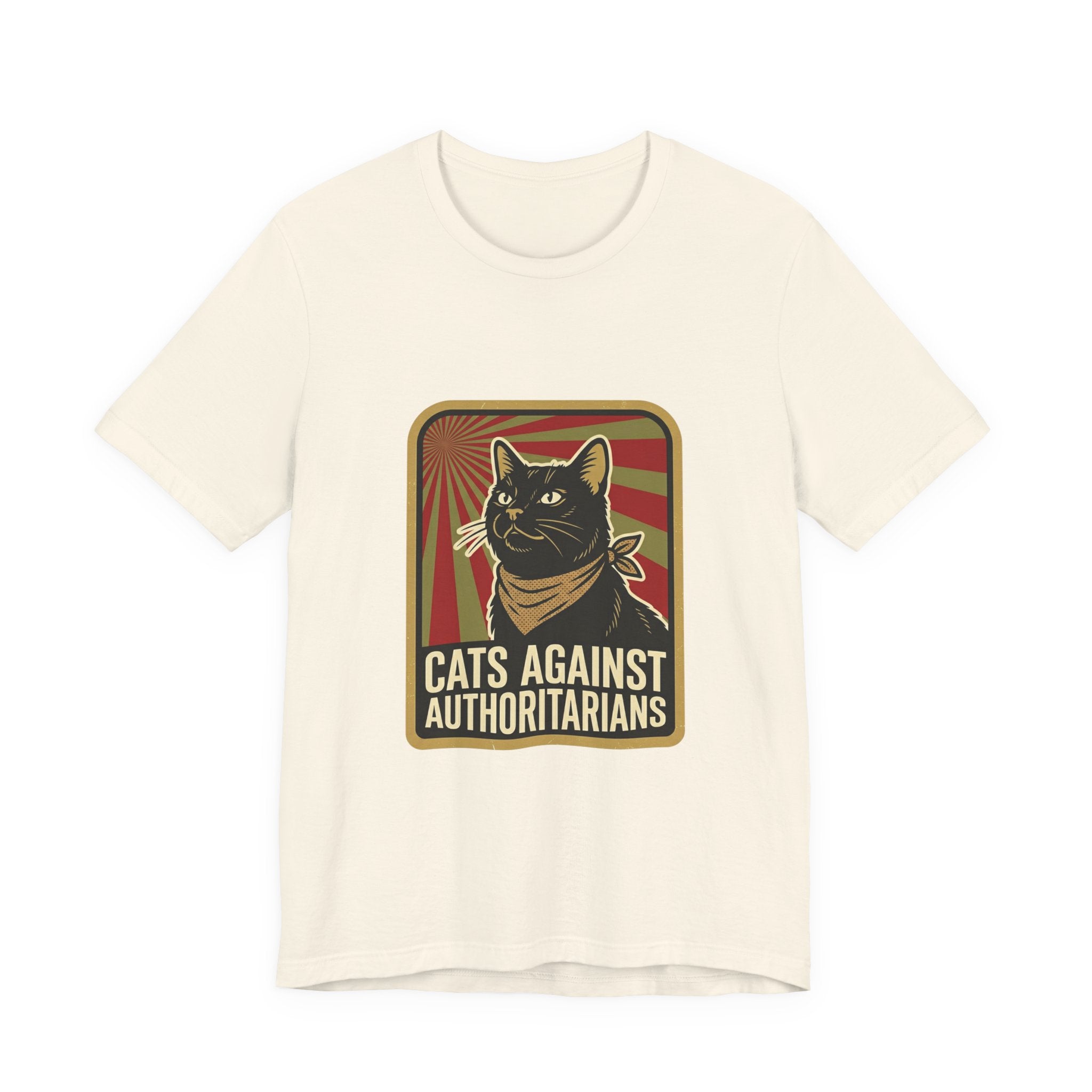 Cats Against Authoritarians T‑Shirt | Progressive Political Statement, Retro Protest Art