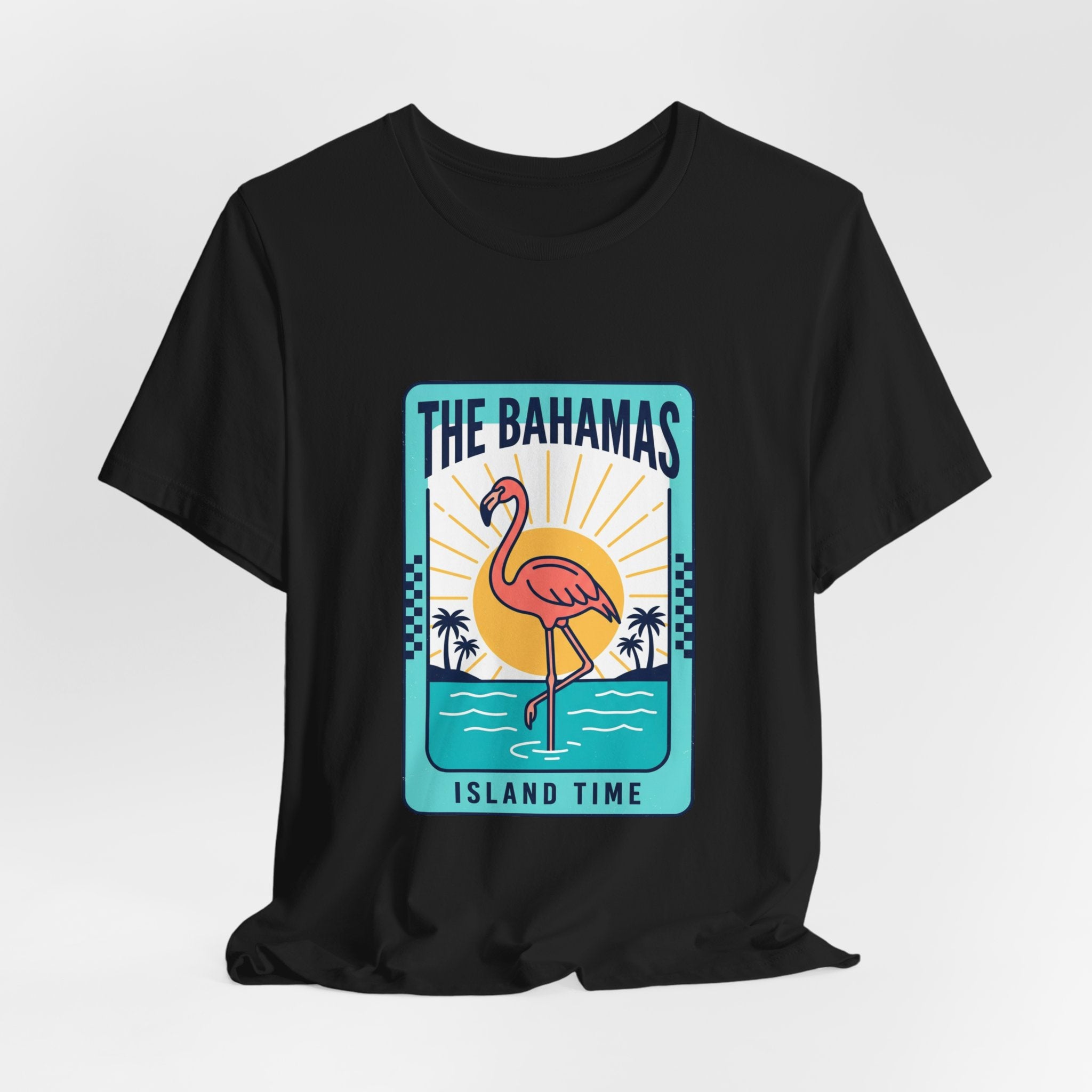 Bahamas Flamingo Island Time Tee | Caribbean Heritage, Retro Souvenir
