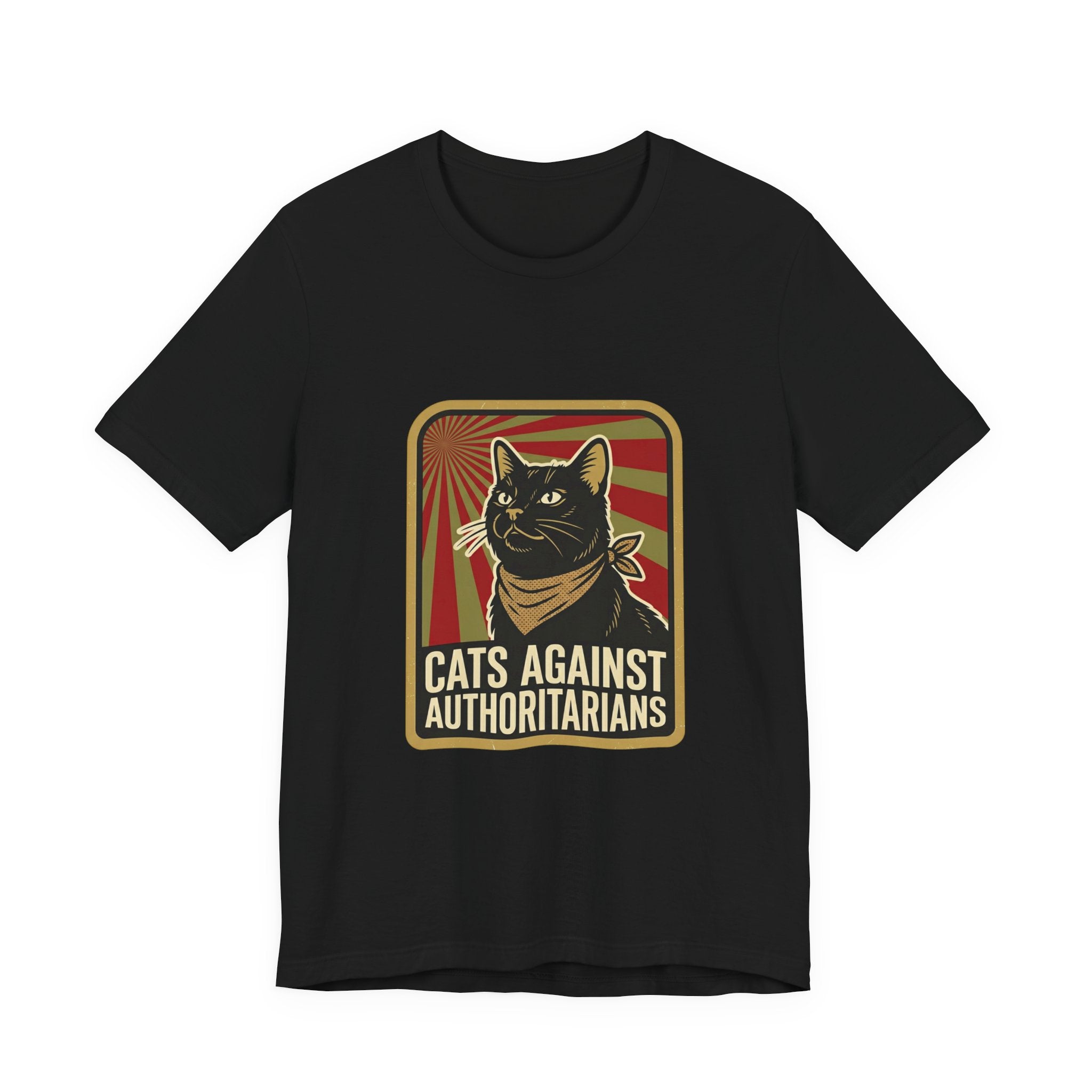 Cats Against Authoritarians T‑Shirt | Progressive Political Statement, Retro Protest Art