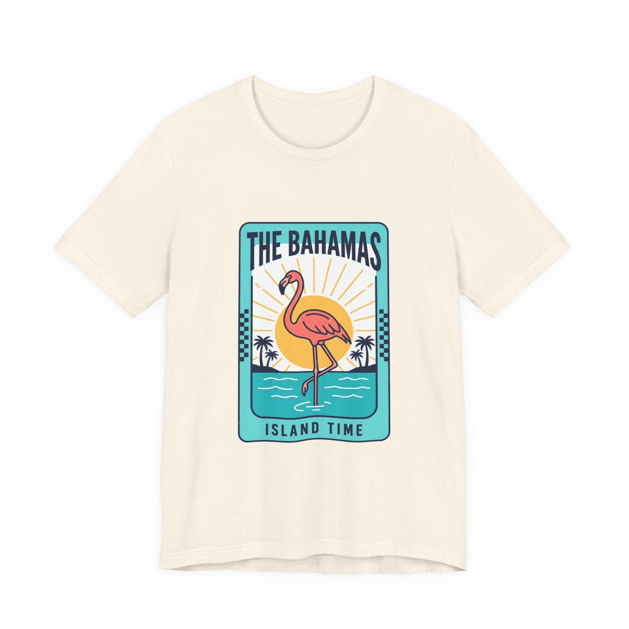Bahamas Flamingo Island Time Tee | Caribbean Heritage, Retro Souvenir