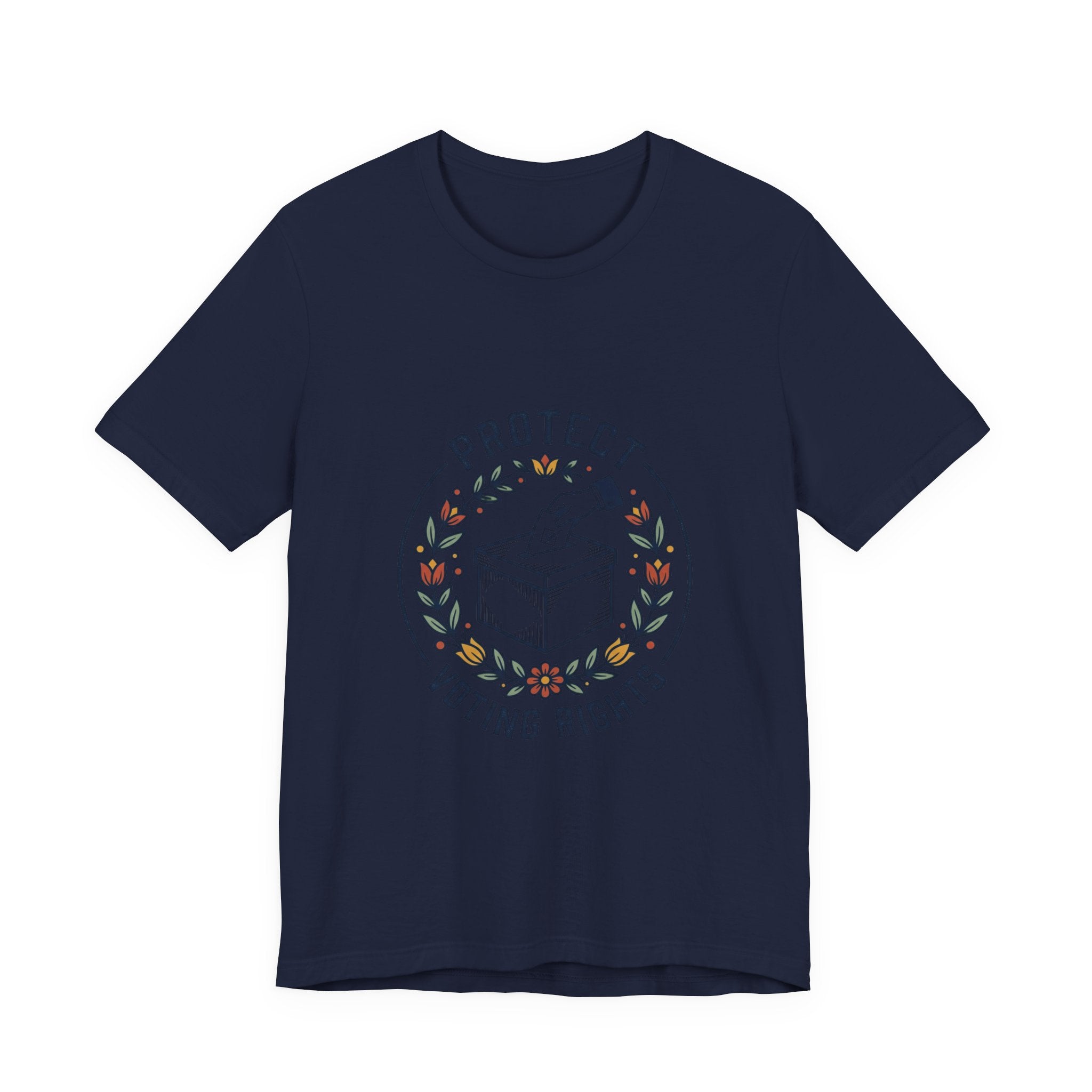 Protect Voting Rights T‑Shirt | Progressive Political Statement, Retro Floral Vote Design