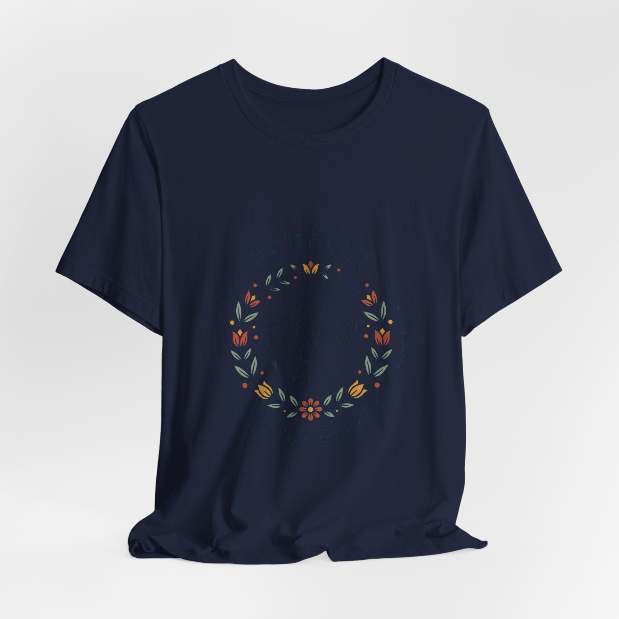 Protect Voting Rights T‑Shirt | Progressive Political Statement, Retro Floral Vote Design