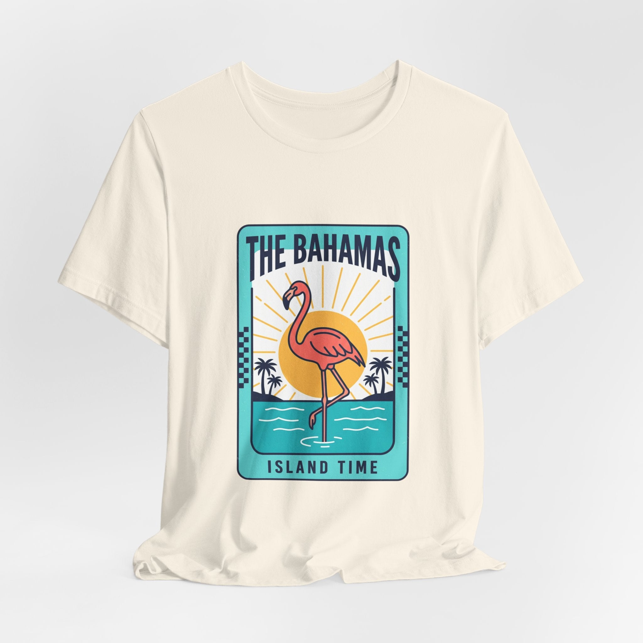 Bahamas Flamingo Island Time Tee | Caribbean Heritage, Retro Souvenir