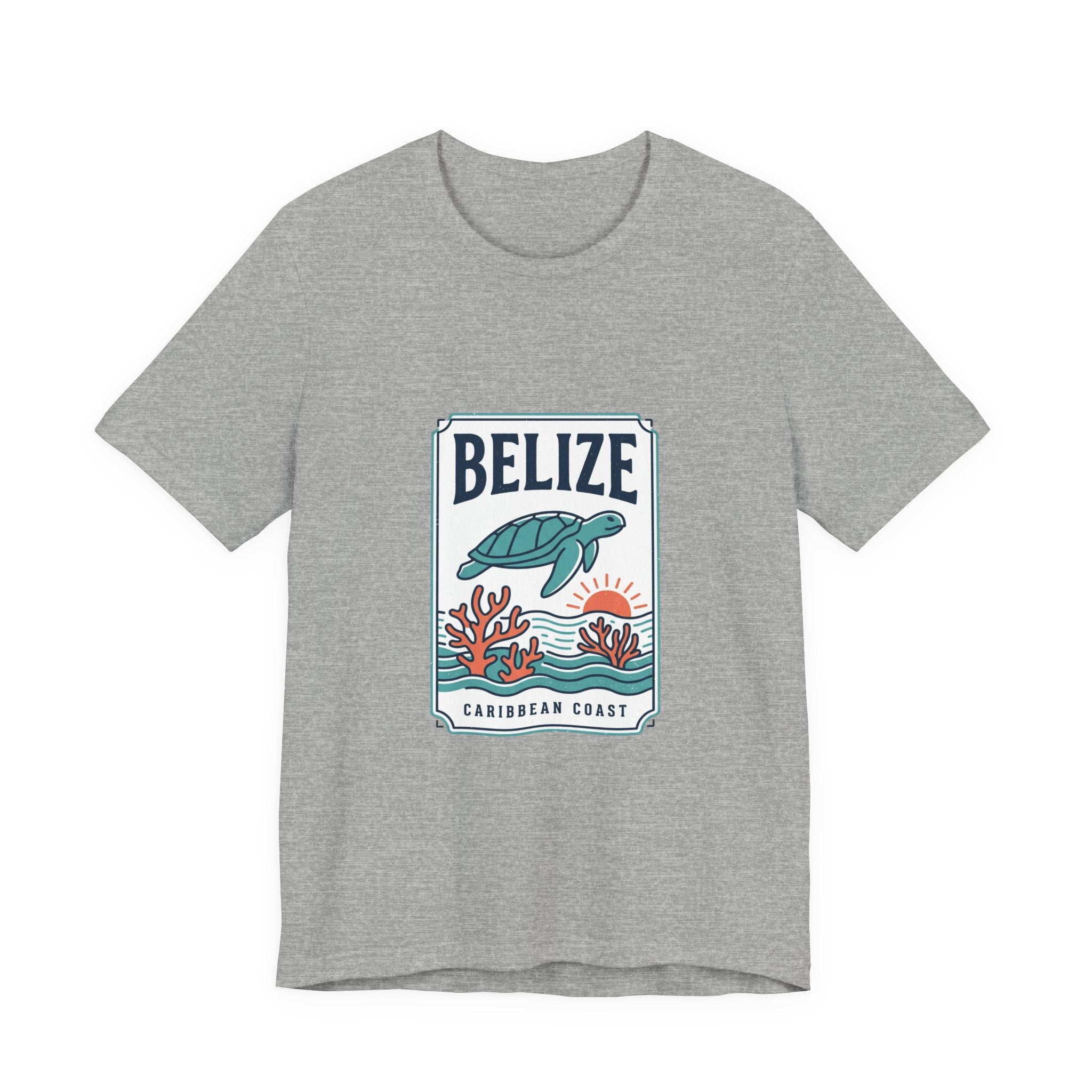 Belize Caribbean Coast T-Shirt | Turtle Coral Vintage Travel Poster