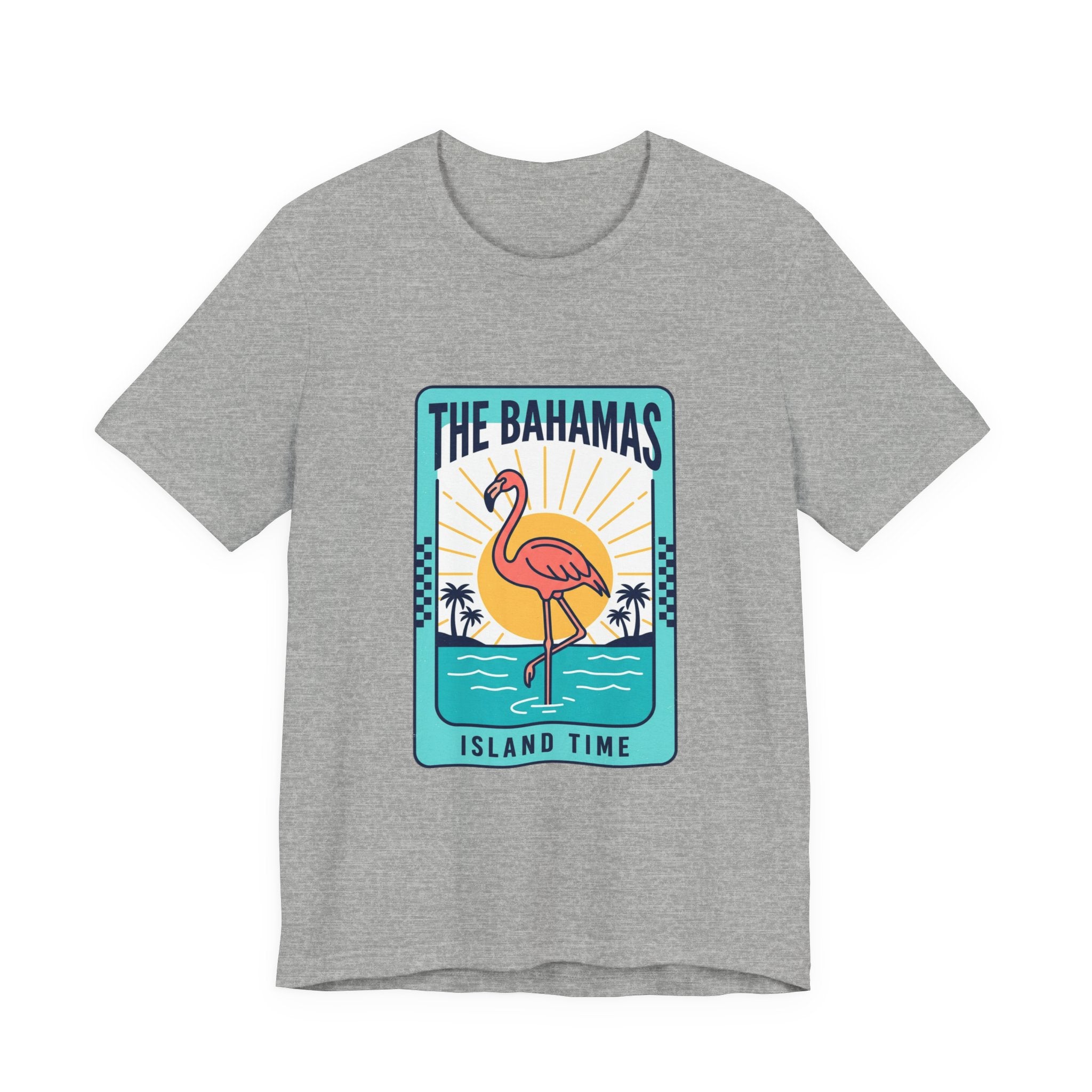 Bahamas Flamingo Island Time Tee | Caribbean Heritage, Retro Souvenir