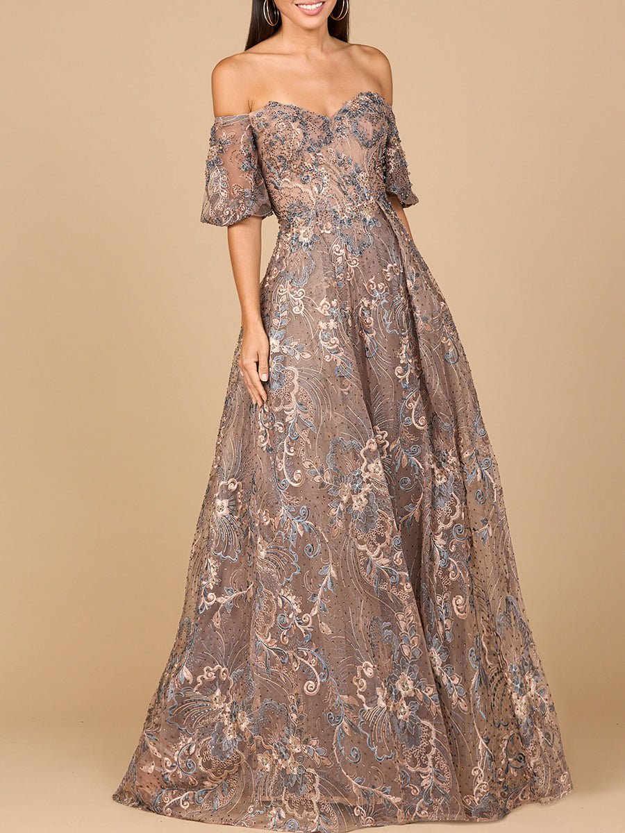 Off Shoulder Lace Ballgown