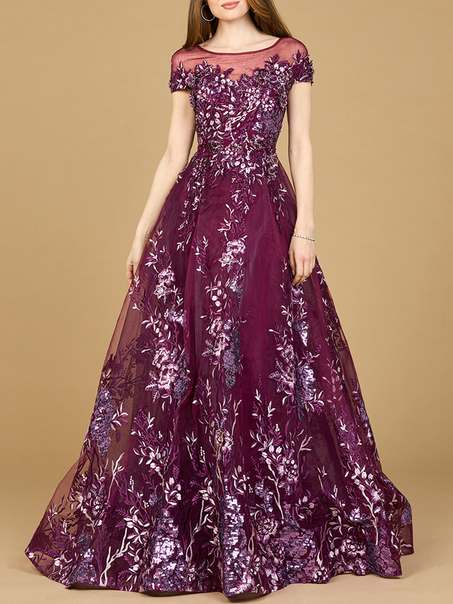 Beautiful Lace Applique A-line Ball Gown | Lara 29619