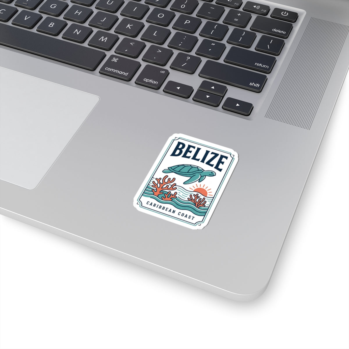 Belize Caribbean Coast Sticker | Turtle, Coral, Sunset Islands