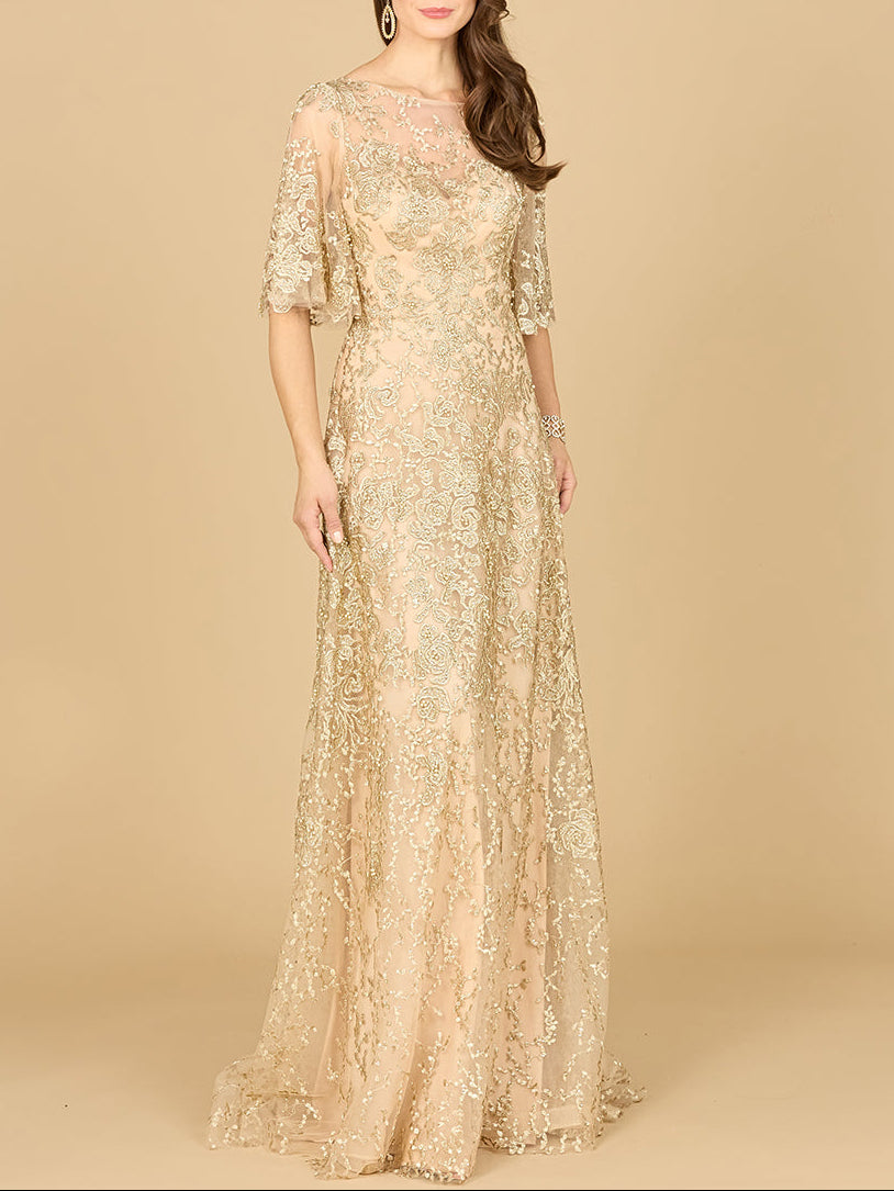 Lara 33277 - Cape Sleeve Mother's Gown
