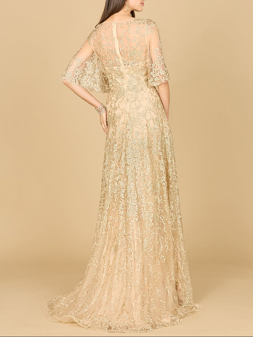 Lara 33277 - Cape Sleeve Mother's Gown