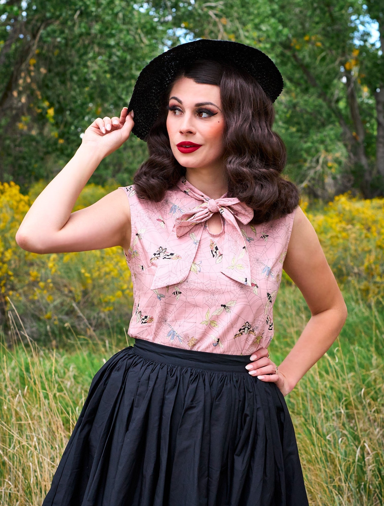 Peggy Swing Skirt in Black
