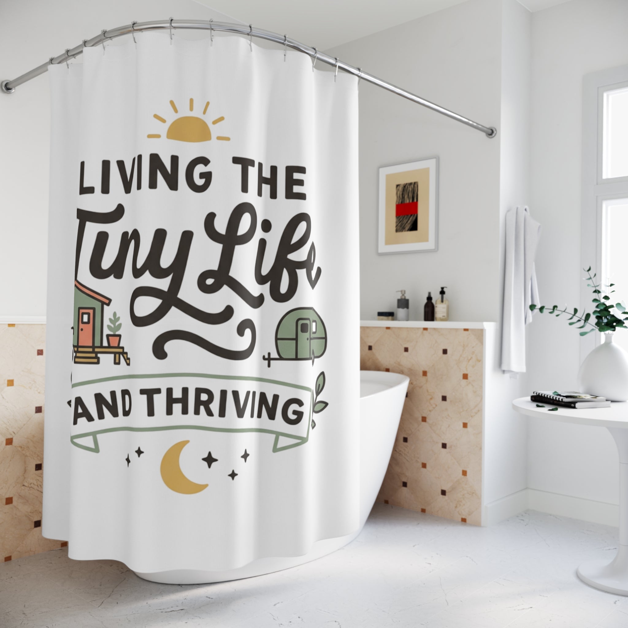 LIVING THE TINY LIFE Shower Curtain