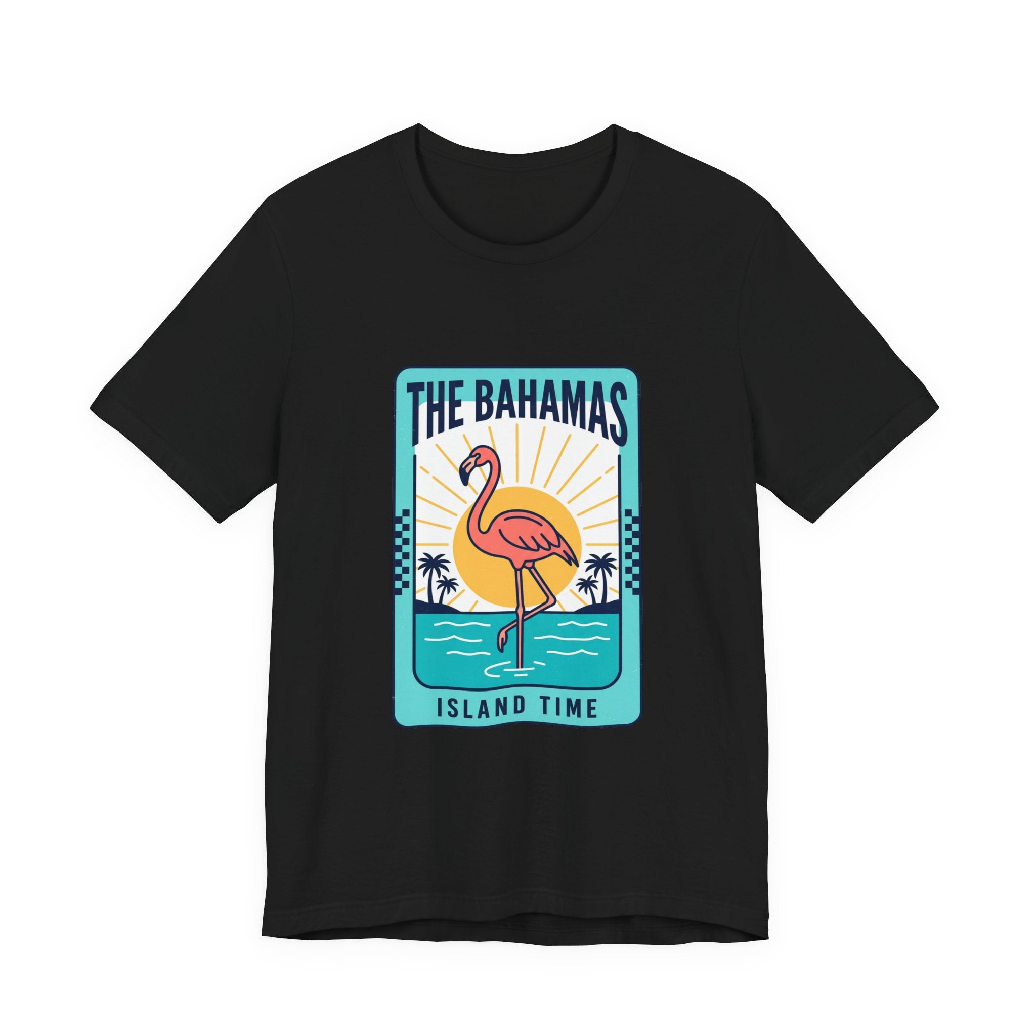 Bahamas Flamingo Island Time Tee | Caribbean Heritage, Retro Souvenir