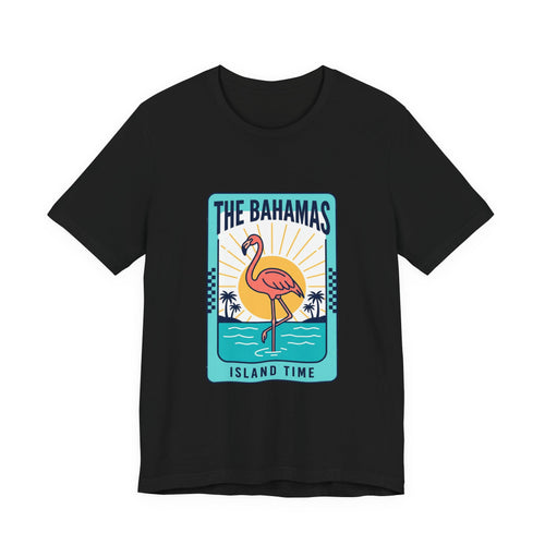 Bahamas Flamingo Island Time Tee | Caribbean Heritage, Retro Souvenir