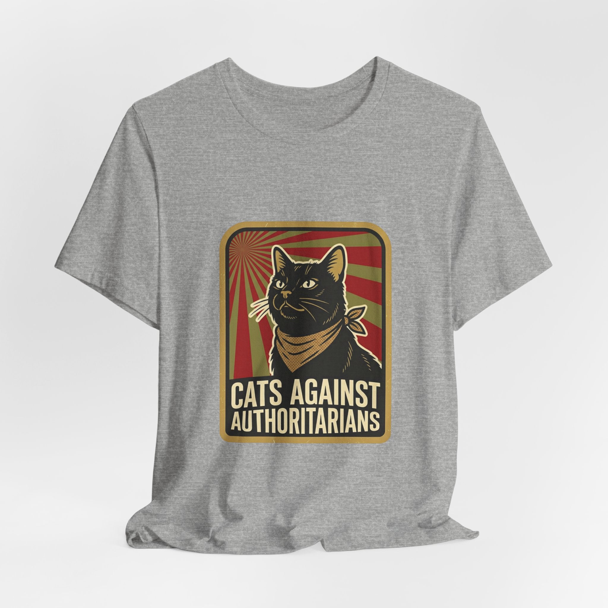 Cats Against Authoritarians T‑Shirt | Progressive Political Statement, Retro Protest Art