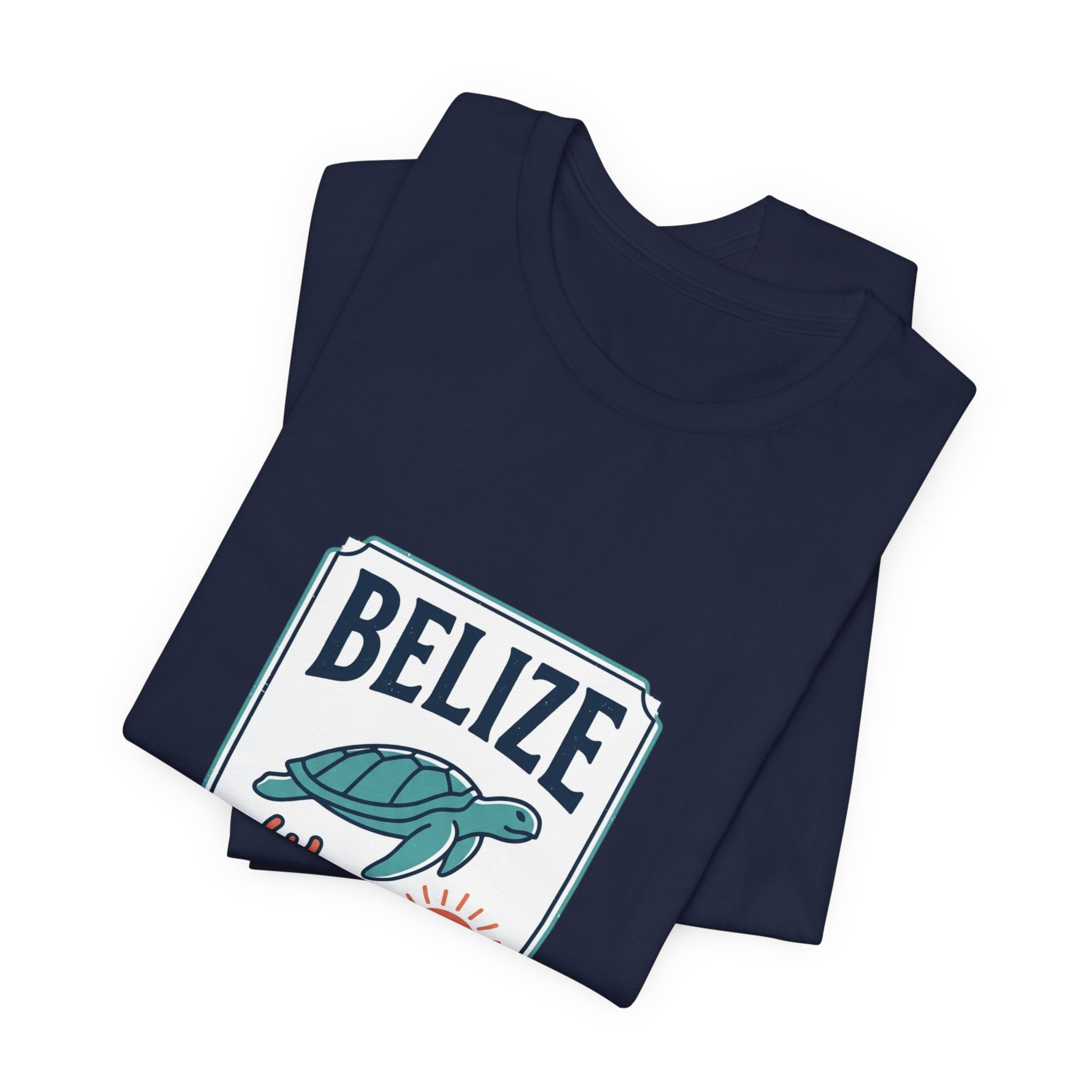 Belize Caribbean Coast T-Shirt | Turtle Coral Vintage Travel Poster