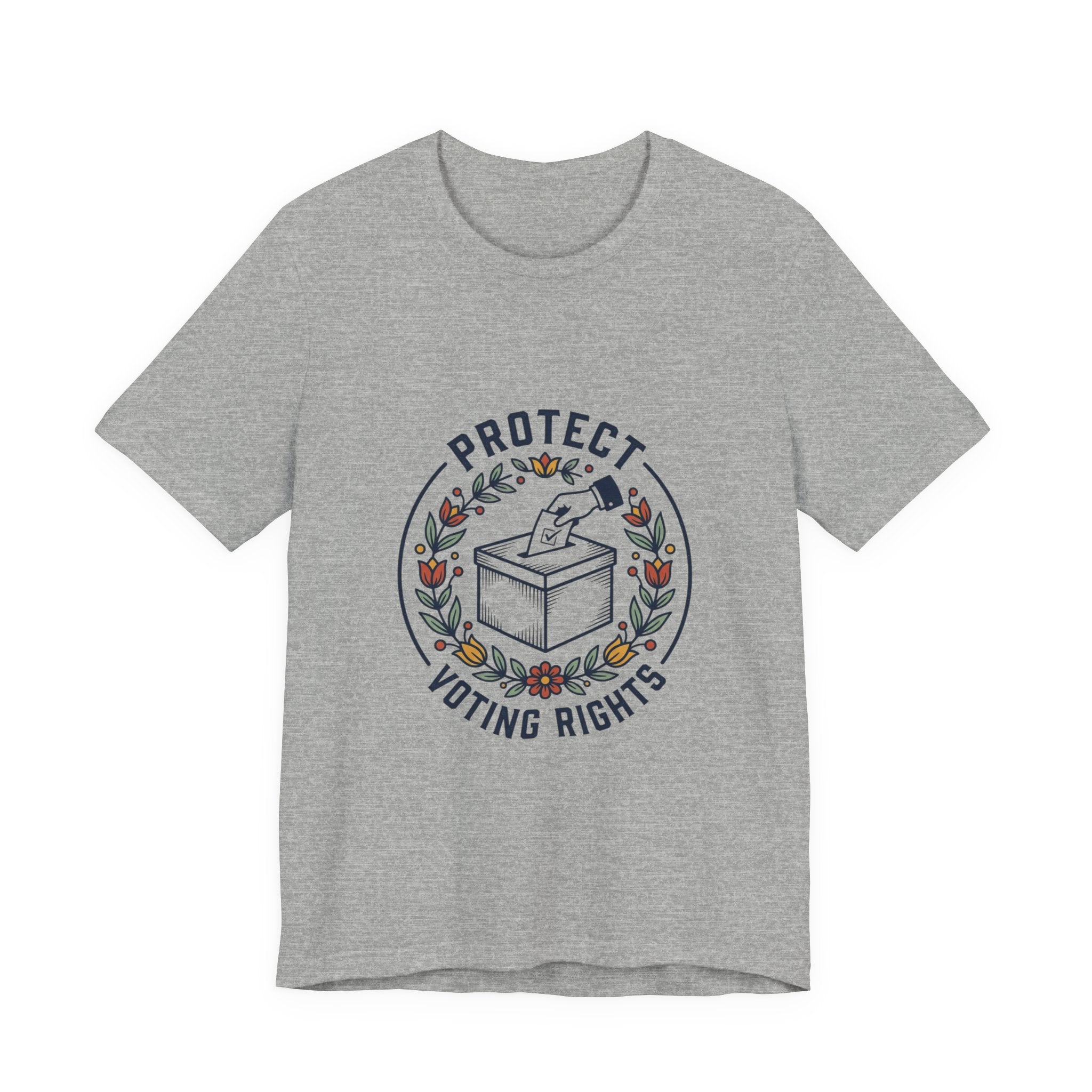 Protect Voting Rights T‑Shirt | Progressive Political Statement, Retro Floral Vote Design
