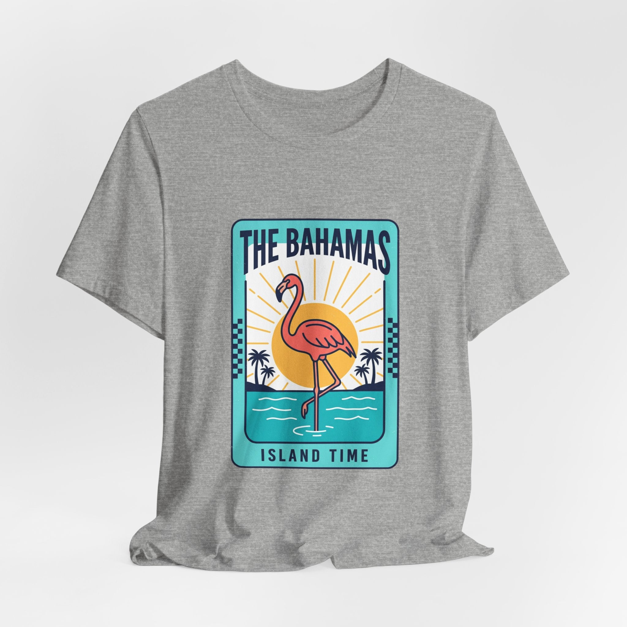 Bahamas Flamingo Island Time Tee | Caribbean Heritage, Retro Souvenir