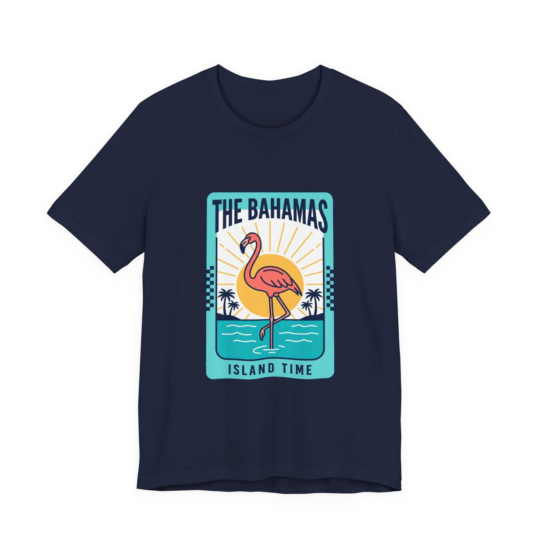 Bahamas Flamingo Island Time Tee | Caribbean Heritage, Retro Souvenir