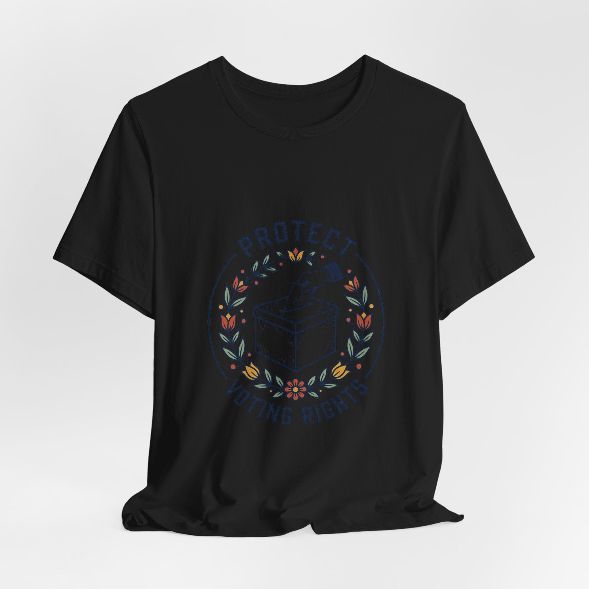 Protect Voting Rights T‑Shirt | Progressive Political Statement, Retro Floral Vote Design