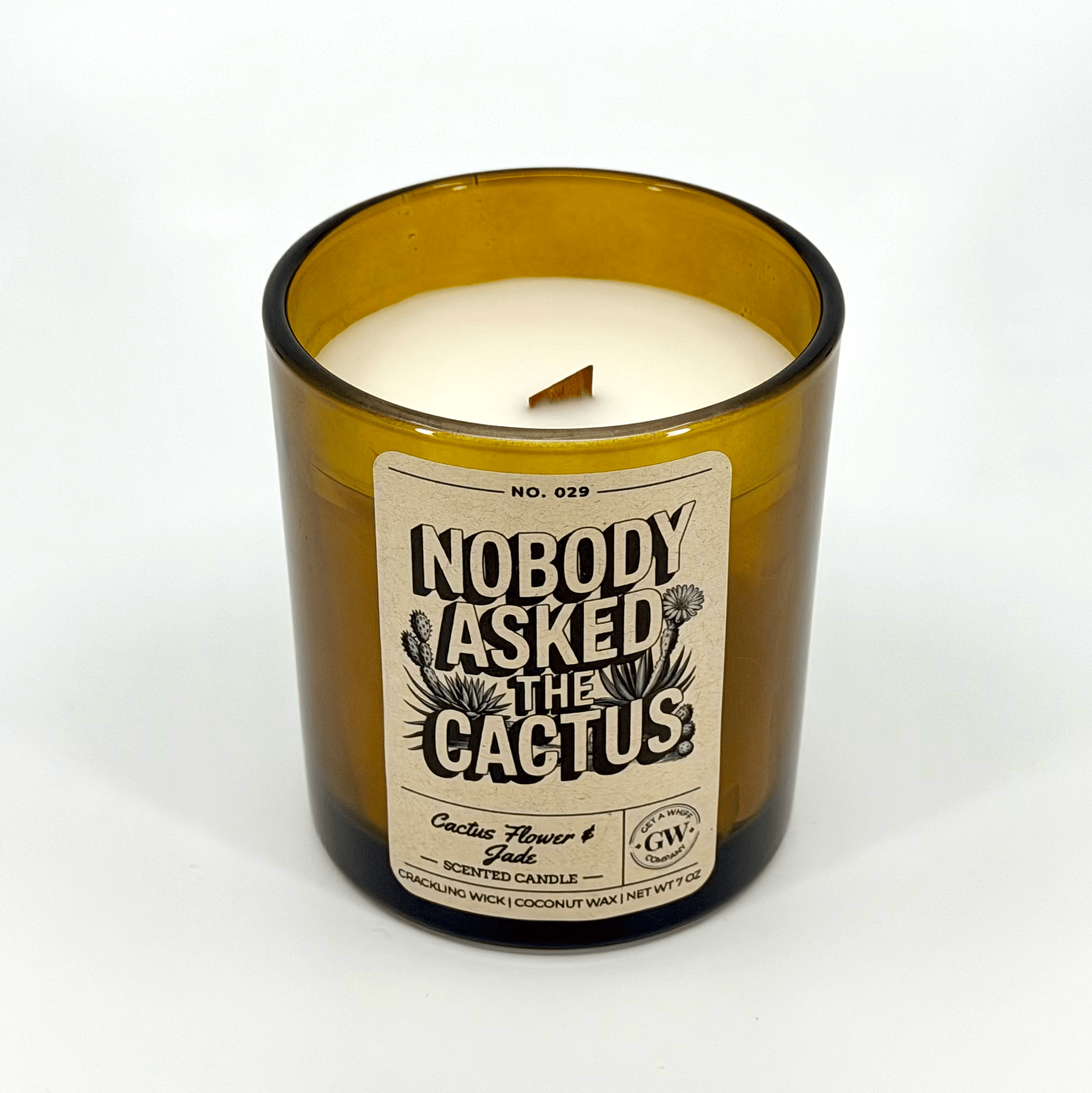 Nobody Asked the Cactus — Cactus Flower & Jade Candle